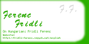 ferenc fridli business card